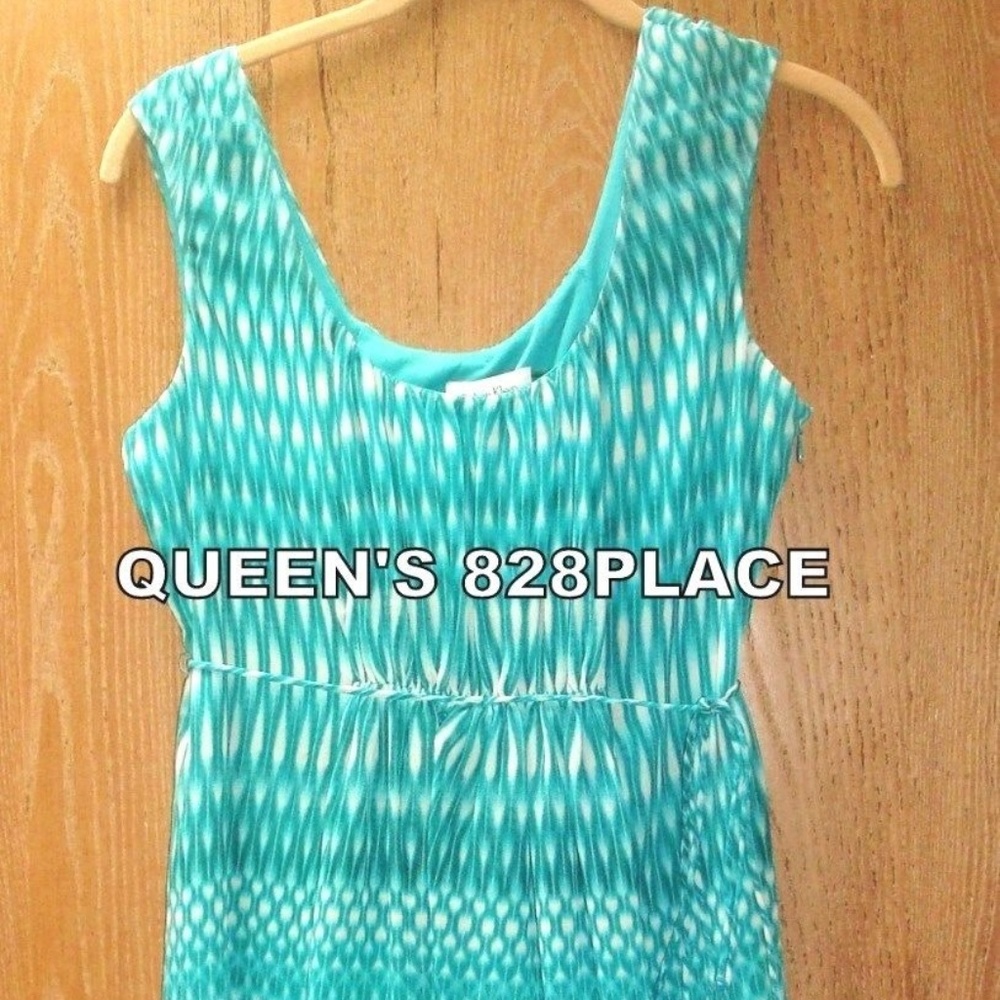 Calvin Klein 6 fit & flare Teal Spring Summer Dress - Picture 4 of 9